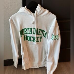 UND Hockey White and Green Hoodie